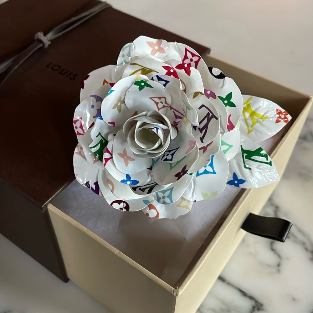 Vintage Y2K Louis Vuitton Murakami Multicolor Logo Floral Pin Clip Charm NIB NWT